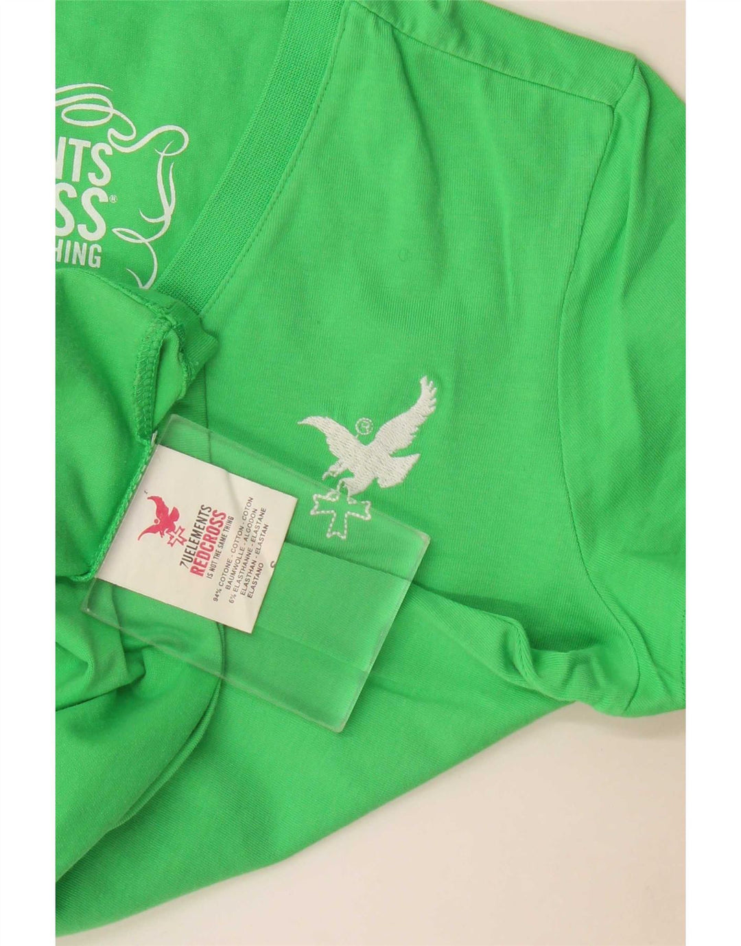 Zu Elements Camiseta gráfica para mujer Top UK 10 Small Green Cotton