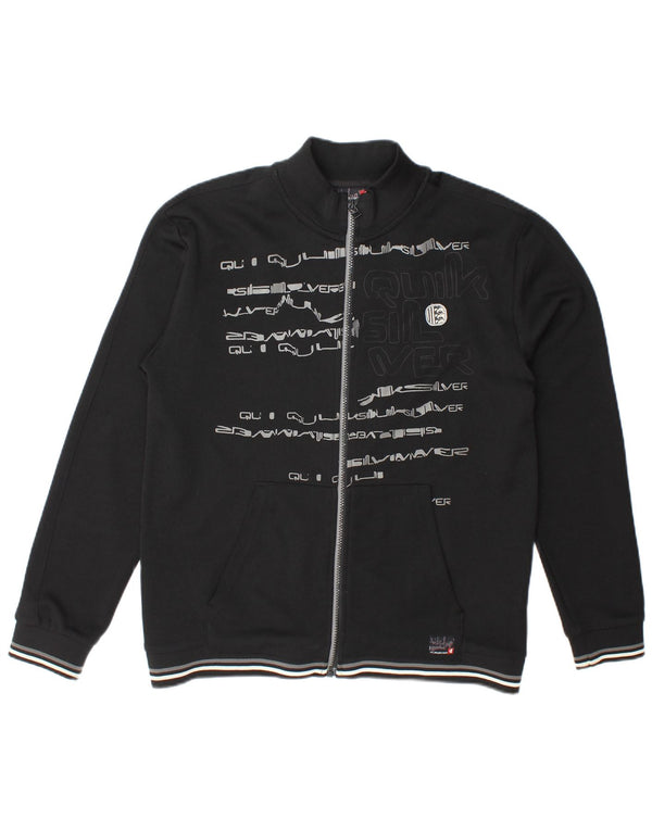 Quiksilver Chaqueta superior de chándal gráfico para mujer UK 46 Grande Algodón negro