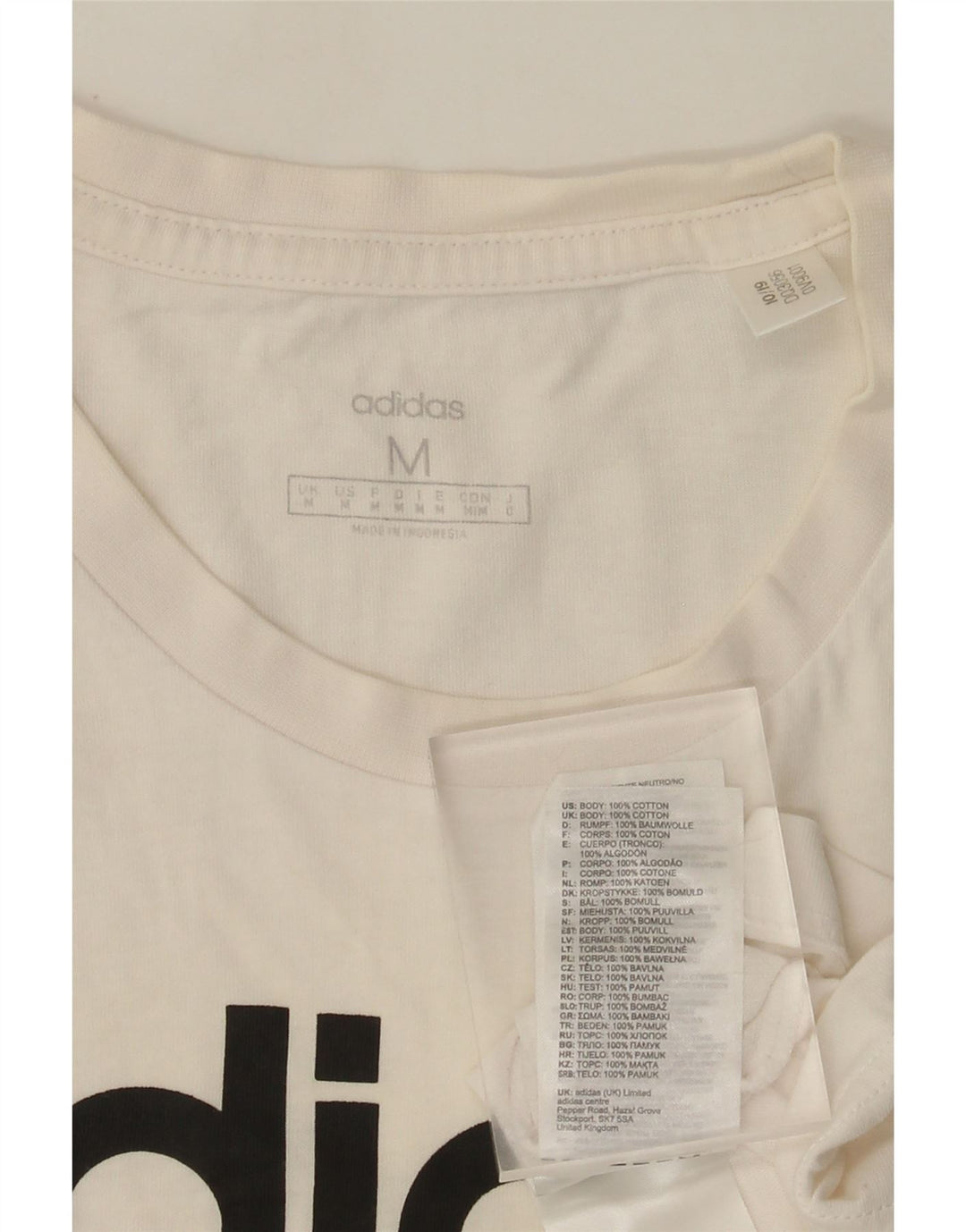 Adidas - Camiseta gráfica para hombre, talla mediana, algodón blanco