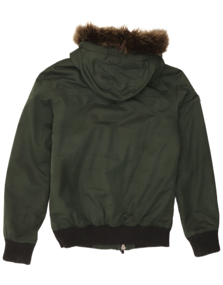 Superdry Chaqueta bomber con capucha para hombre ES 36 Small Verde Colorblock Poliéster