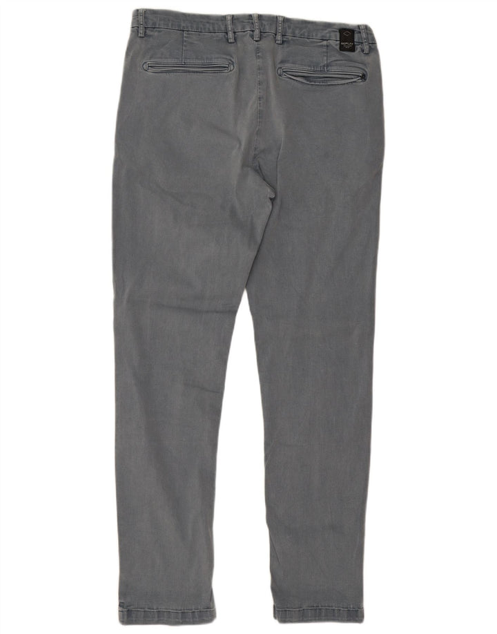 Replay Vaqueros ajustados para hombre W34 L32 Algodón gris