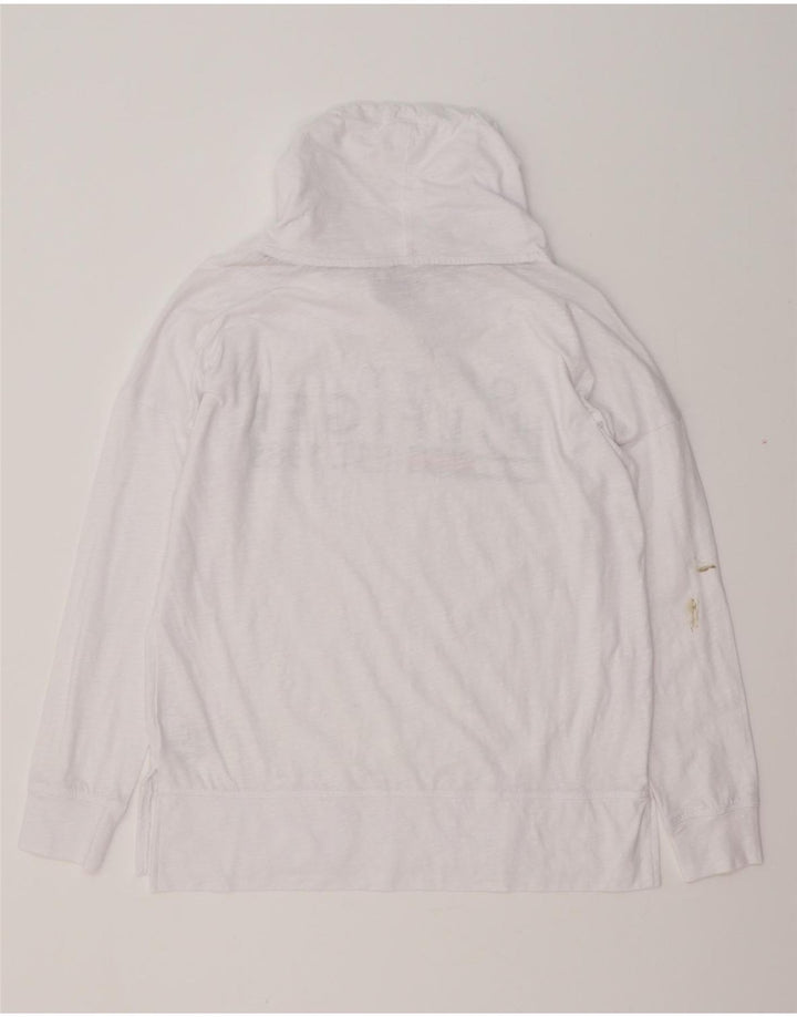 TOMMY HILFIGER Top gráfico extragrande de manga larga para mujer UK 10 Small White