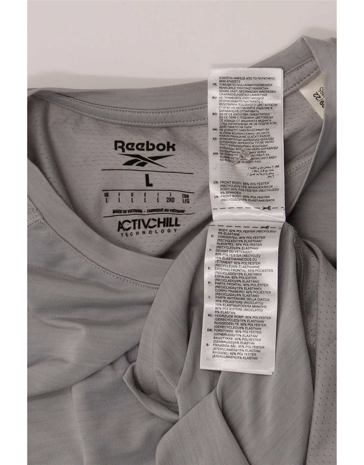 Camiseta Reebok Hombre Top Grande Gris Poliéster