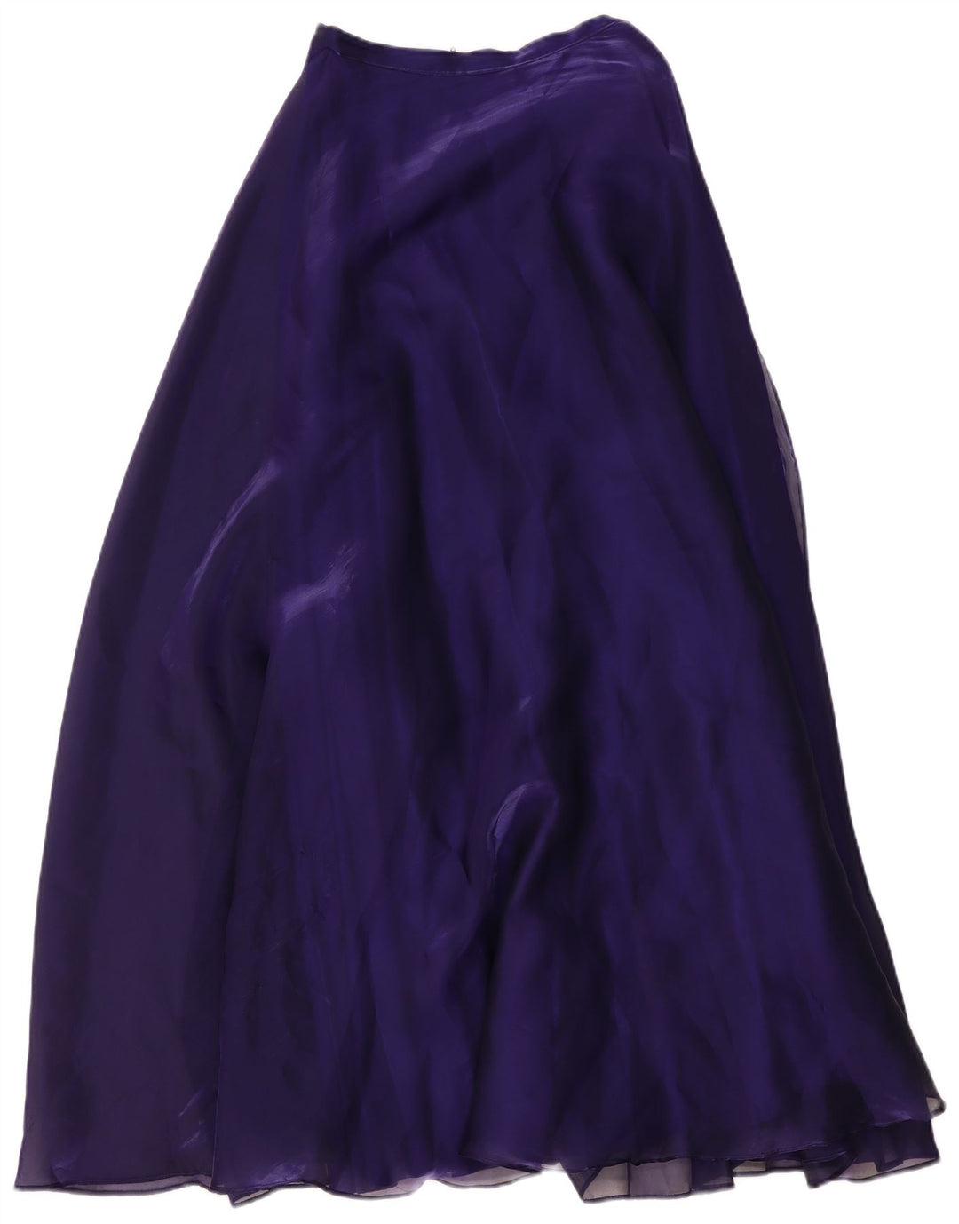 Vintage mujer Maxi falda pequeña W26 poliéster púrpura