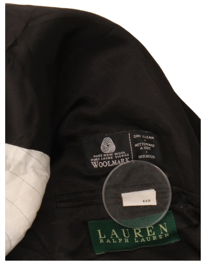 Ralph Lauren Chaqueta Blazer de 2 Botones para Hombre UK 46 2XL Lana Negra