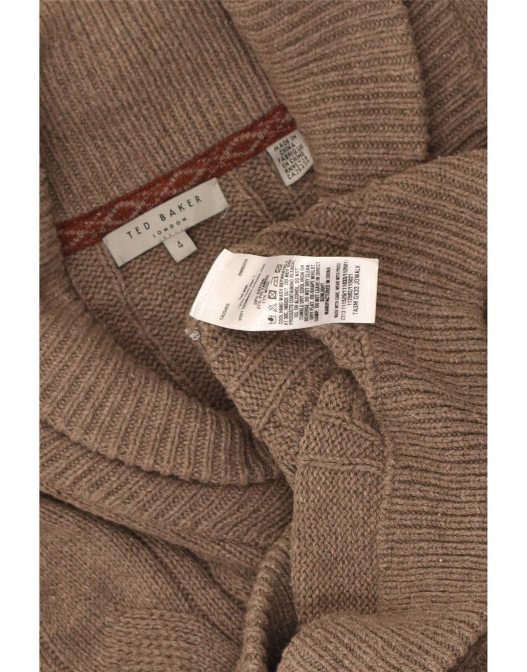 Ted Baker - Cárdigan para hombre, talla 4, algodón marrón grande
