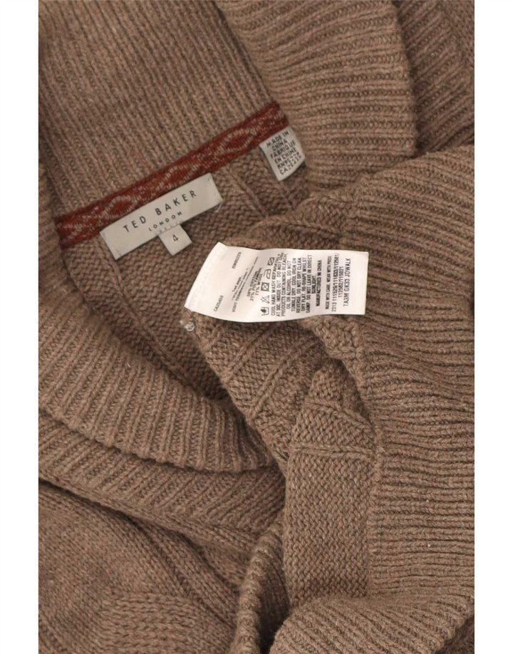 Ted Baker - Cárdigan para hombre, talla 4, algodón marrón grande