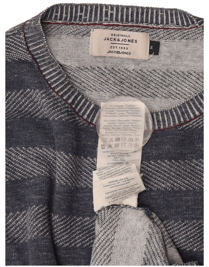 Jersey Jack & Jones Hombre con Cuello Redondo y Rayas Azul Marino Medio