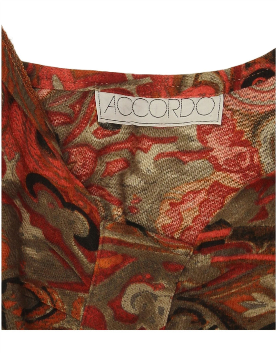 ACCORDO Top para mujer de manga larga UK 40 Grande Multicolor Geométrico