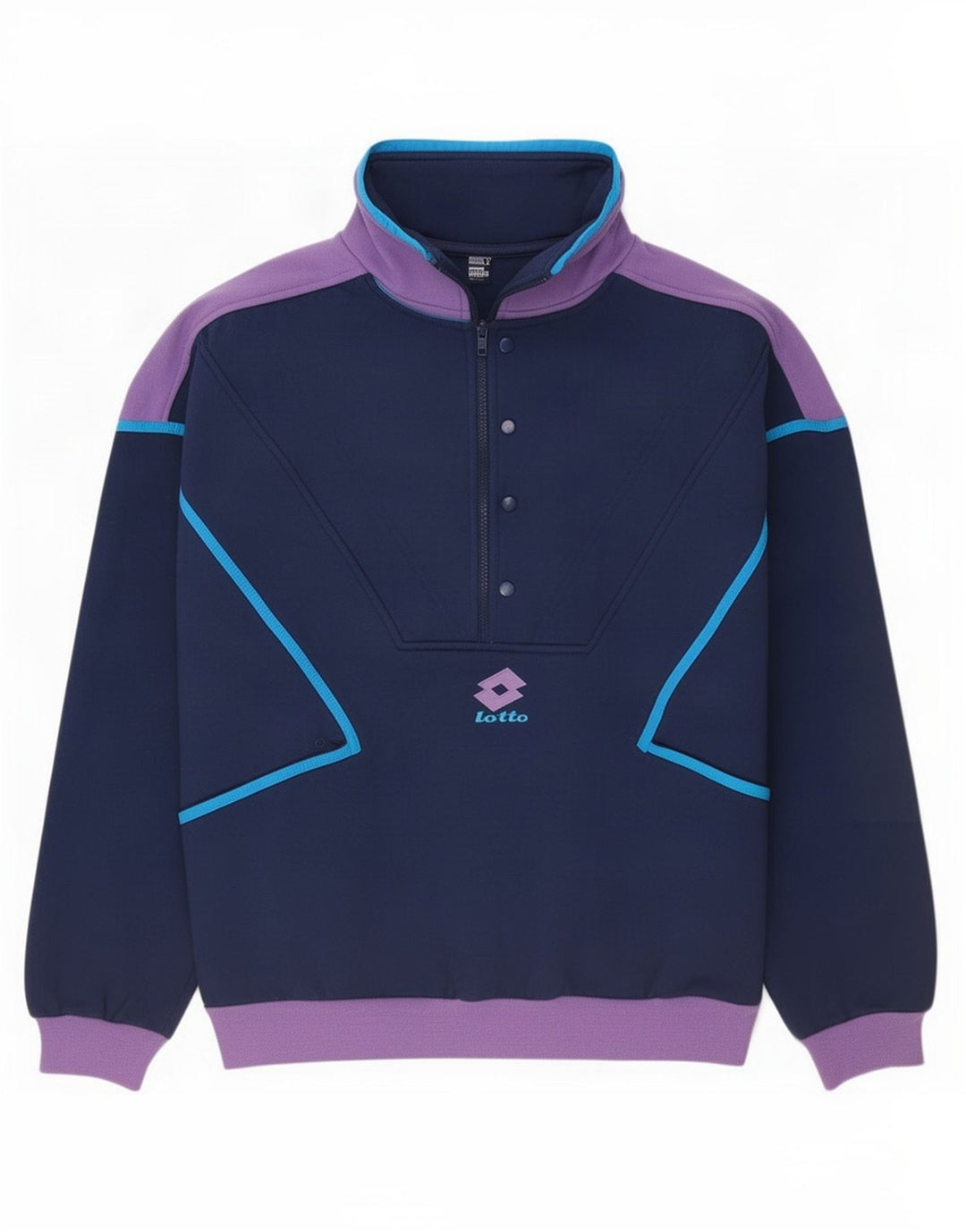 Lotto Hombre Sudadera Con Cremallera Y Cuello Jersey Grande Azul Marino Colorblock Poliéster