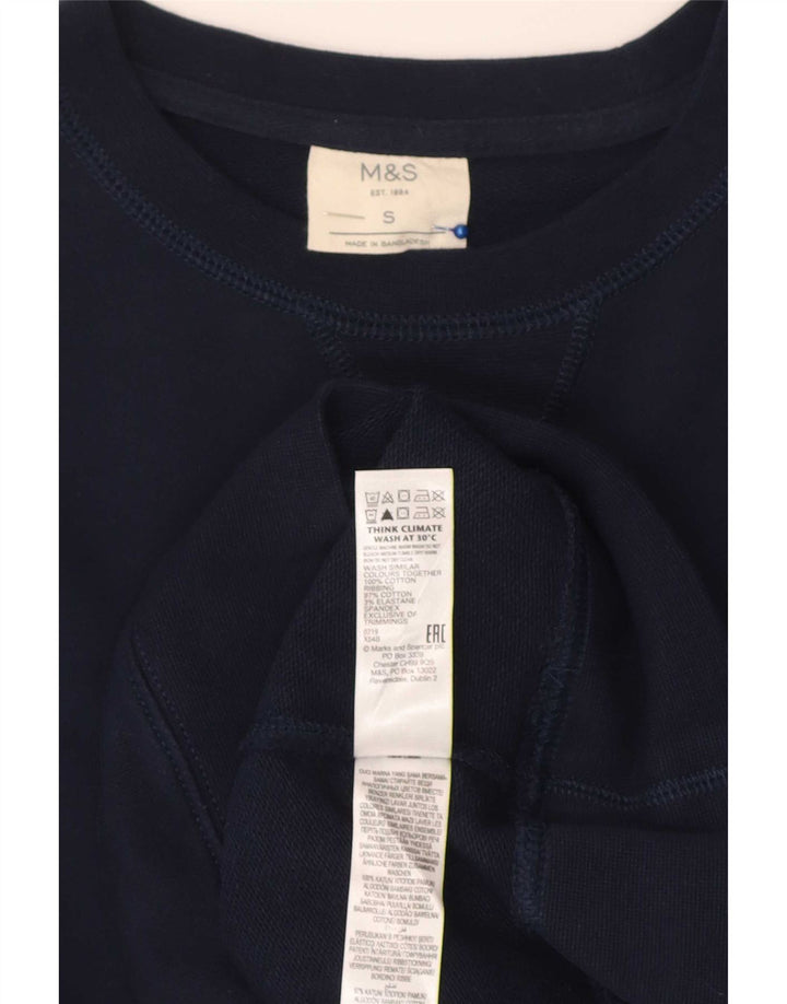 Marks & Spencer Hombre Sudadera Jumper Small Azul Marino Algodón