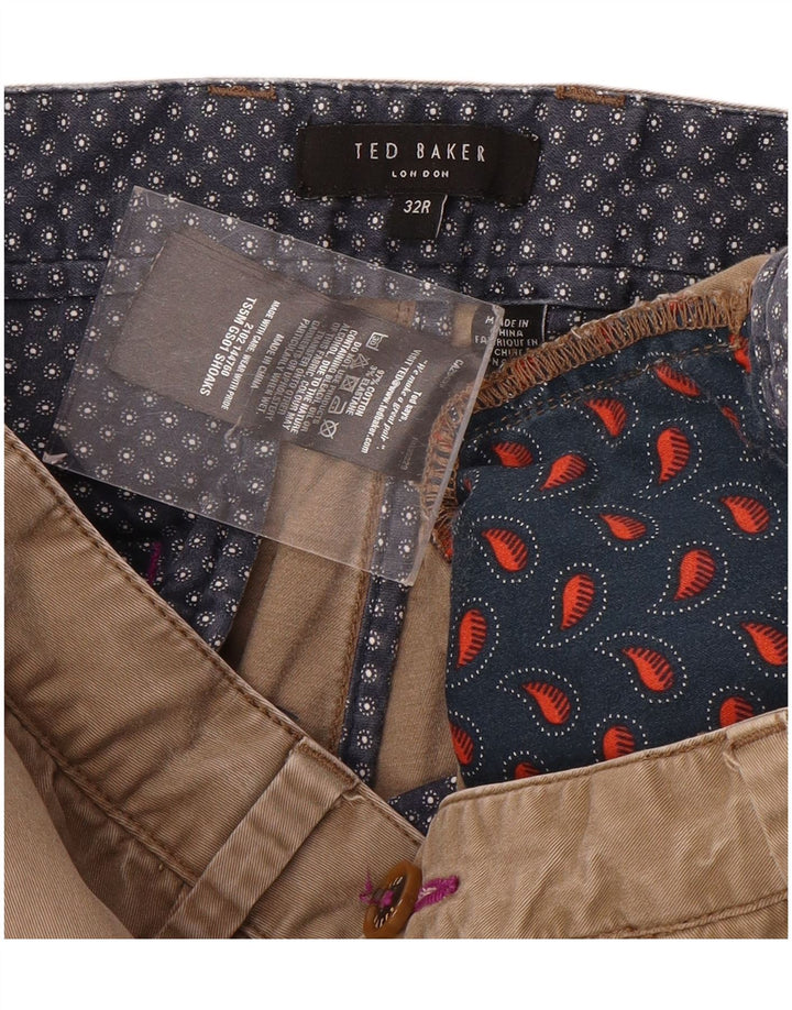 Pantalones cortos chinos para hombre de Ted Baker W32 Algodón marrón medio