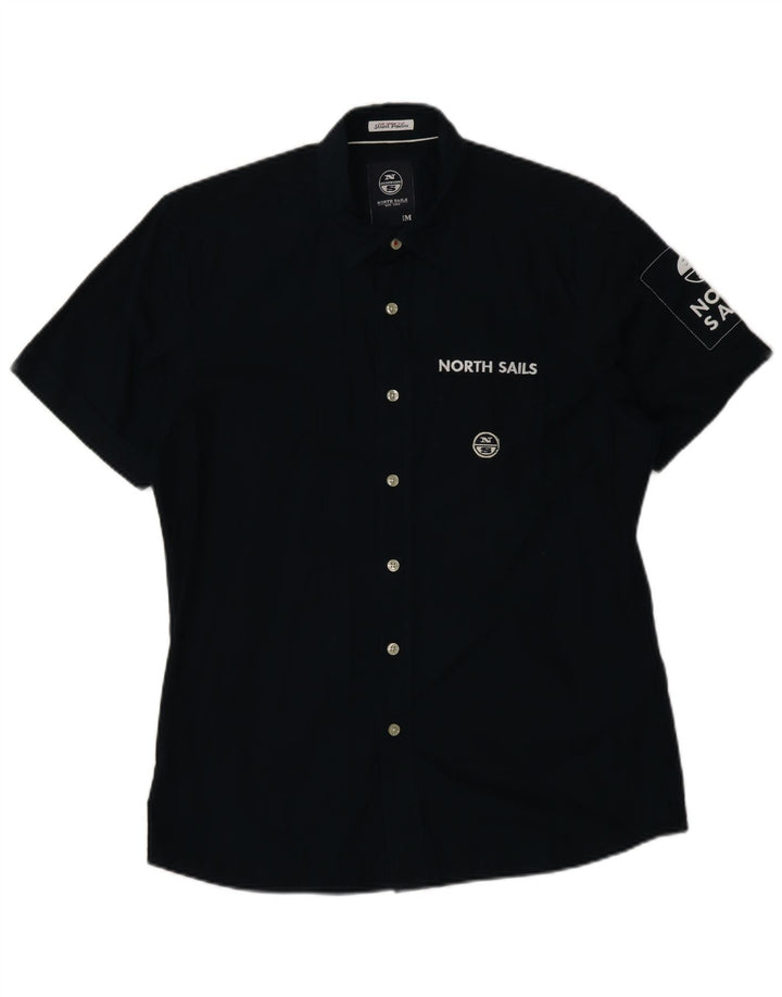 North Sails Camisa gráfica de manga corta para hombre Algodón azul marino medio