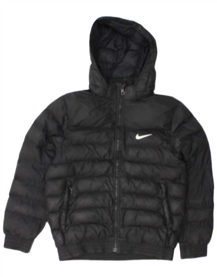 Nike Chaqueta acolchada con capucha para niños 12-13 años Laarge Negro Poliéster