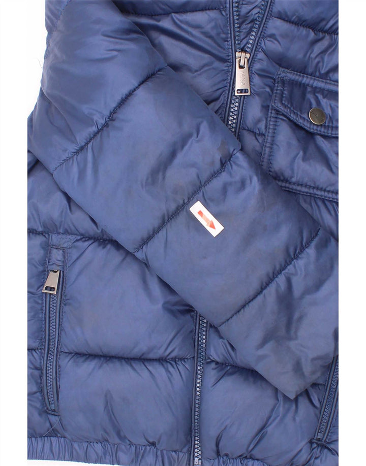 Chaqueta acolchada con capucha vintage para niños 5-6 años Poliéster azul marino
