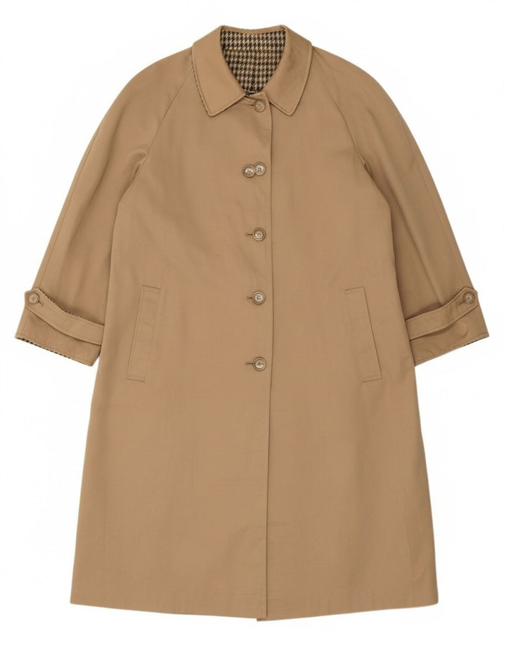 Abrigo reversible de gran tamaño vintage para mujer IT 47 XL Beige Houndstooth