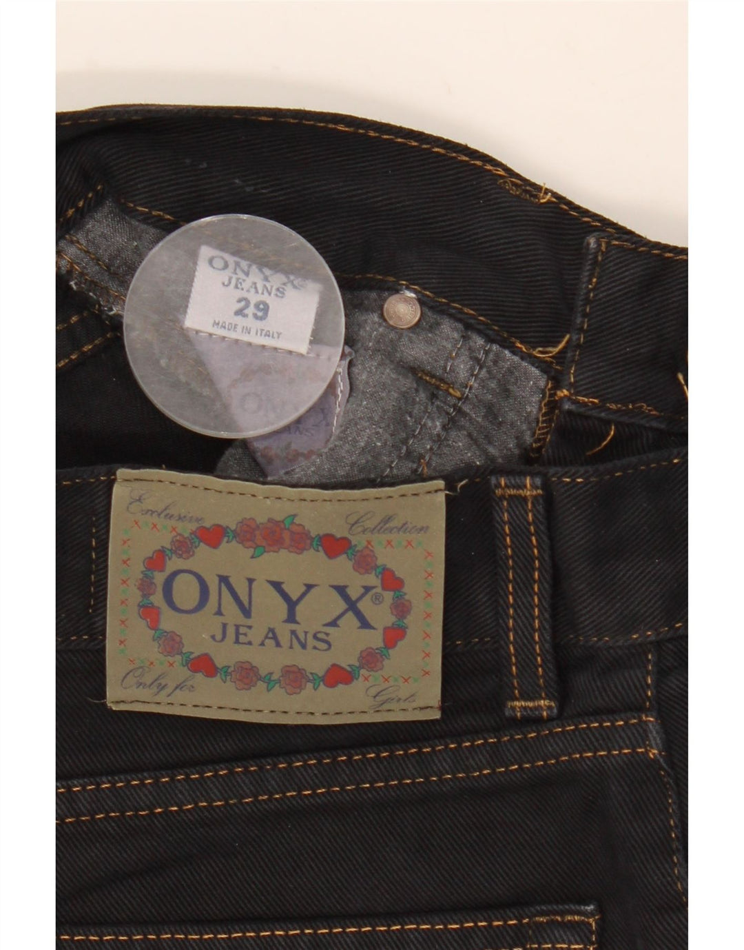 Vaqueros cónicos para mujer ONYX W29 L28 Algodón negro