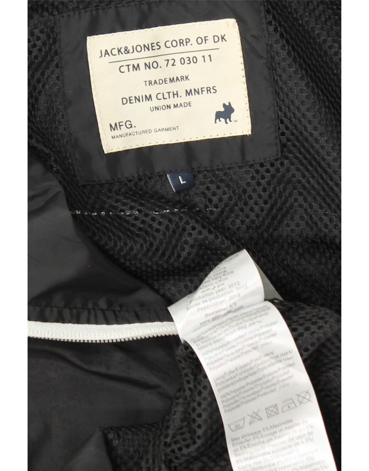 Jack & Jones Chaqueta Bomber para Hombre UK 40 Grande Poliéster Negro