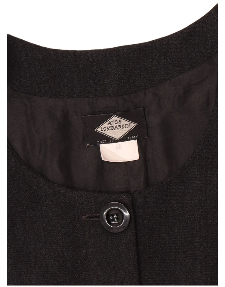 Atos Lombardini Chaqueta tipo blazer sin mangas con 5 botones para mujer IT 46 Large Grey