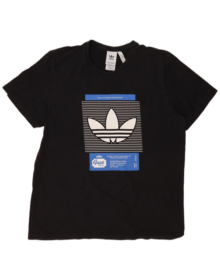 ADIDAS Camiseta gráfica para hombre Top 2XL Algodón negro