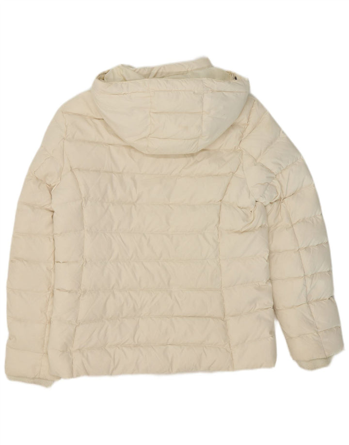 Tommy Hilfiger Chaqueta acolchada con capucha para mujer UK 18 XL Poliéster blanco