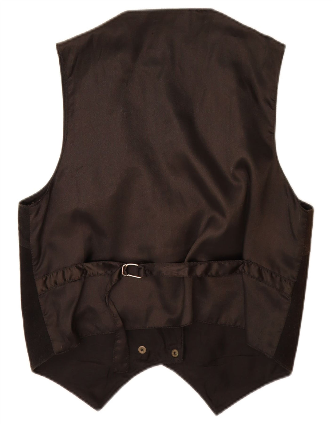Vintage mujer ante chaleco Reino Unido 14 cuero negro medio