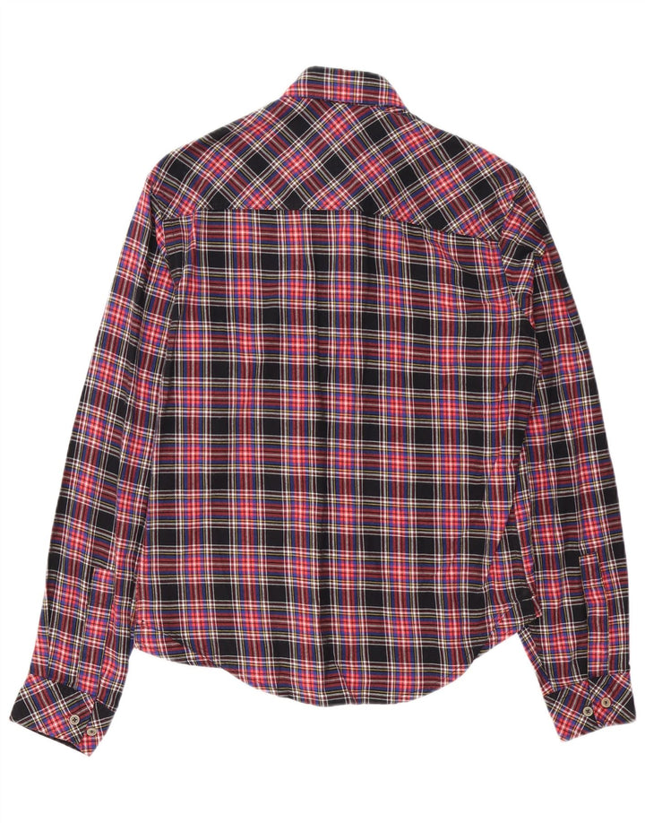 Marlboro Classics - Camisa de franela para hombre, cuadros rojos pequeños