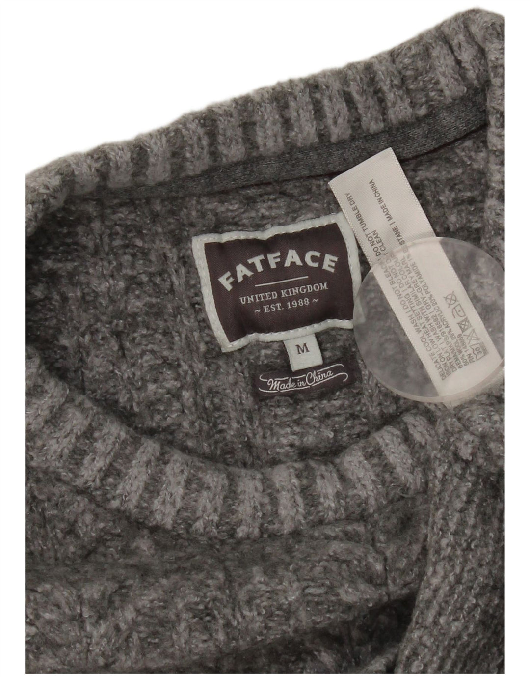 Suéter tipo jersey con cuello redondo para mujer de Fat Face UK 44 Lana gris medio