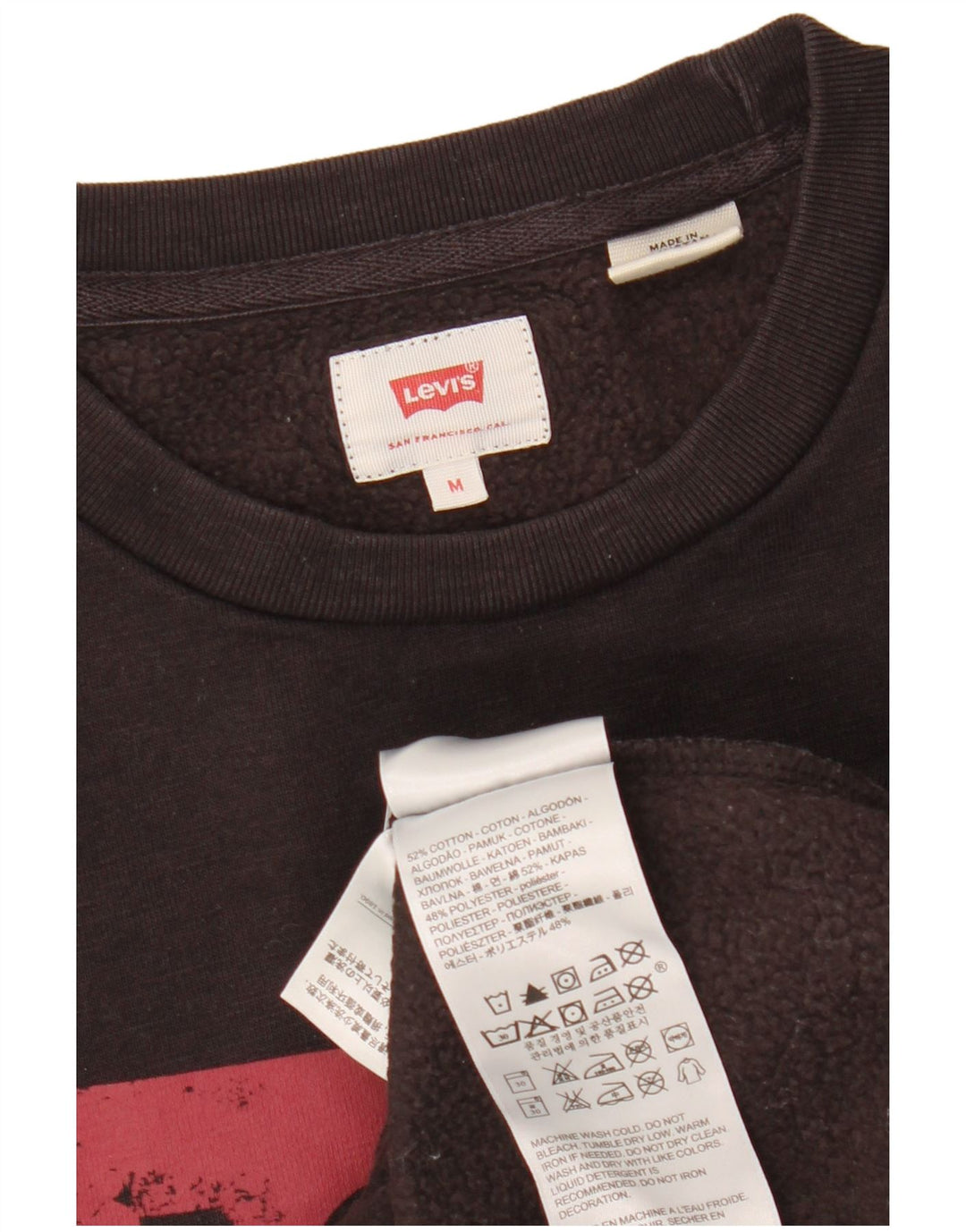 Levi's Hombre Sudadera Gráfica Jumper Algodón Negro Mediano