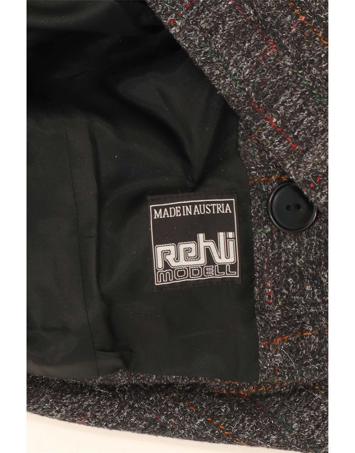 Rehli Chaqueta tipo blazer con doble botonadura para mujer UK 44 Cuadros grises medianos