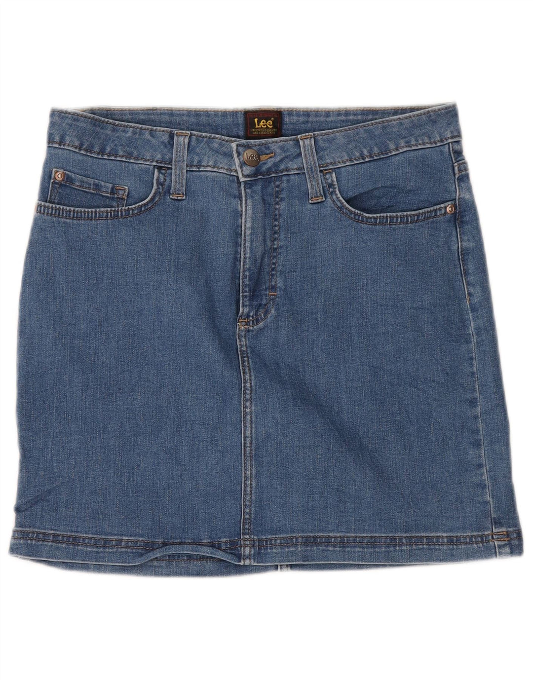 LEE Falda vaquera para mujer US 10 grande W32 algodón azul