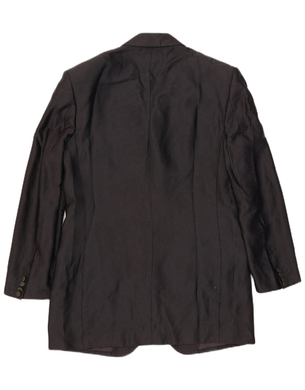 Carlo Pignatelli Chaqueta tipo blazer de 4 botones para hombre IT 50 Large Black Pinstripe