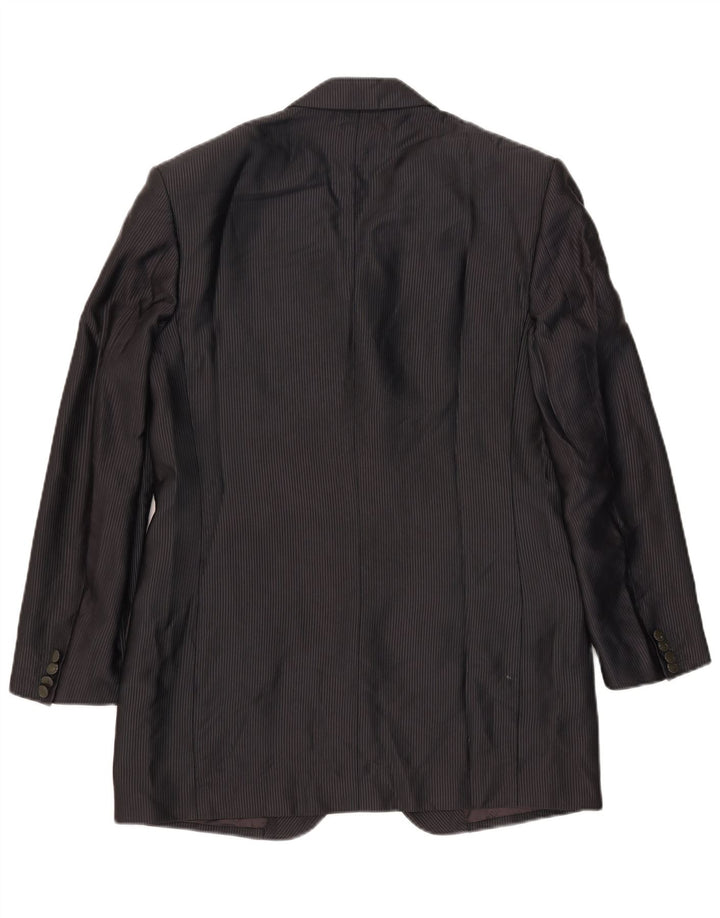 Carlo Pignatelli Chaqueta tipo blazer de 4 botones para hombre IT 50 Large Black Pinstripe