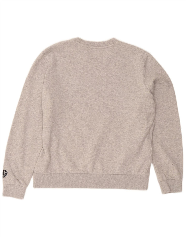 Superdry Mujer Gráfico Oversize Sudadera Jumper UK 10 Small Gris Algodón