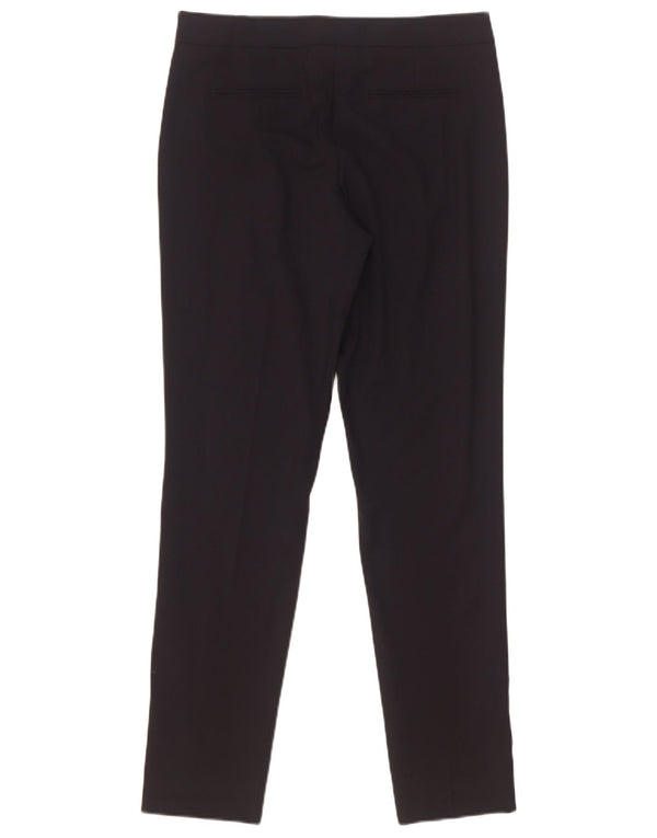 Armani Mujer Slim Casual Pantalones IT 38 XS W28 L29 Lana Negra