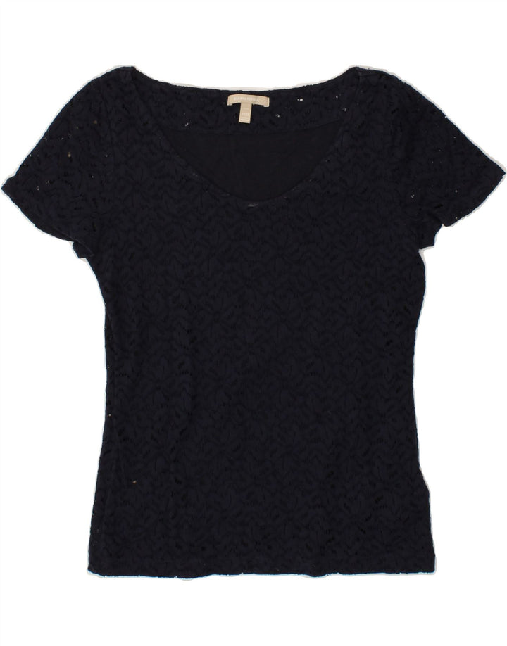 BANANA REPUBLIC Womens Blouse Top UK 12 Medium Navy Blue Vintage Banana Republic and Second-Hand Banana Republic from Messina Hembry 