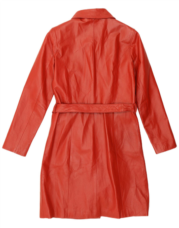 Abrigo de cuero Kara para mujer UK 10 Small Red Leather
