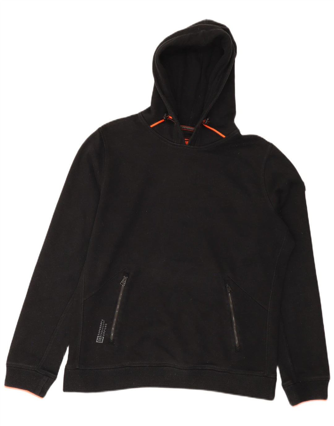 Superdry Jersey con capucha para hombre, talla grande, poliéster negro