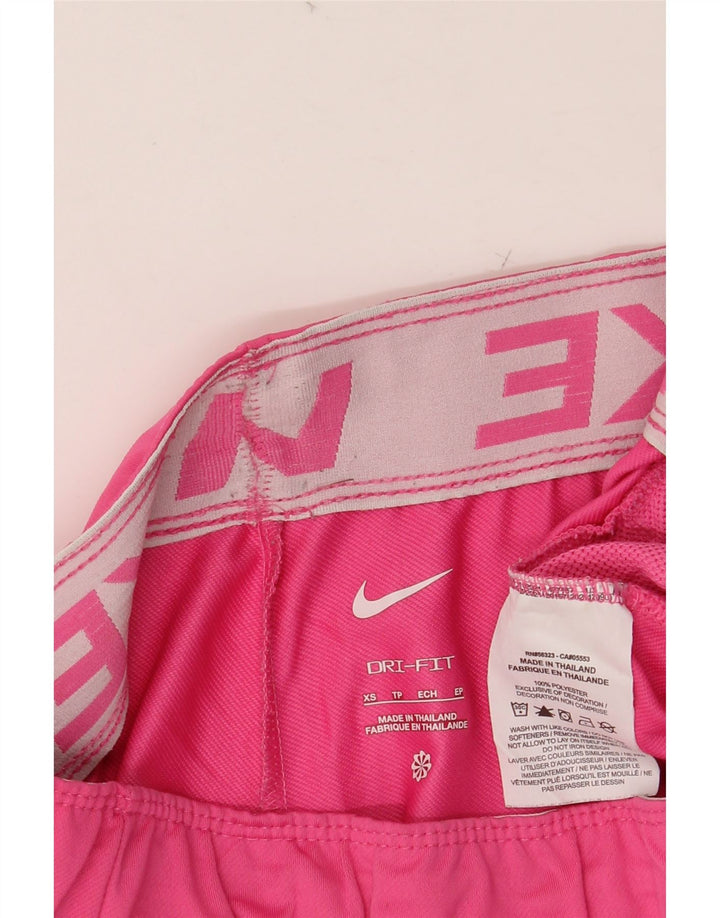 NIKE Pantalones cortos deportivos Dri Fit para mujer UK 4 XS Poliéster rosa