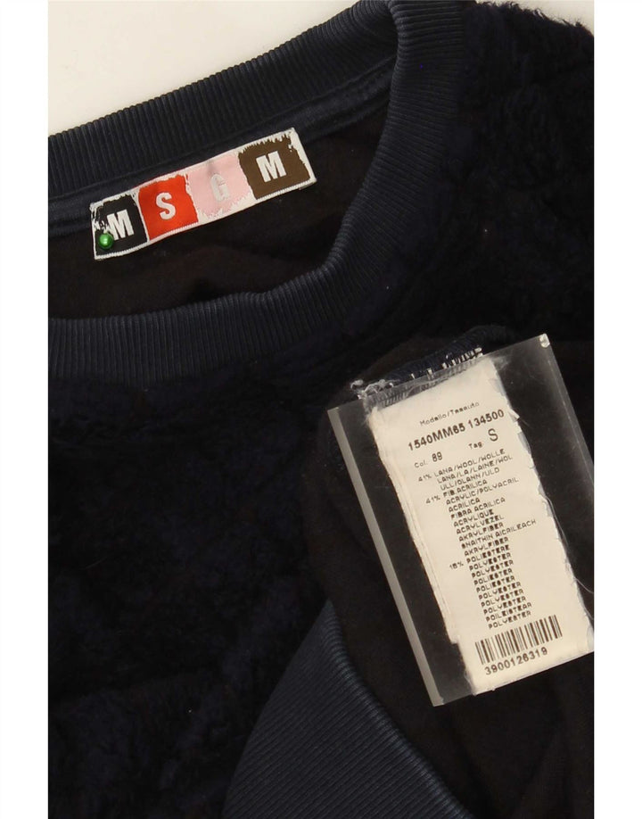 MSGM Sudadera para Hombre Jumper Small Azul Marino Argyle/Diamond Wool