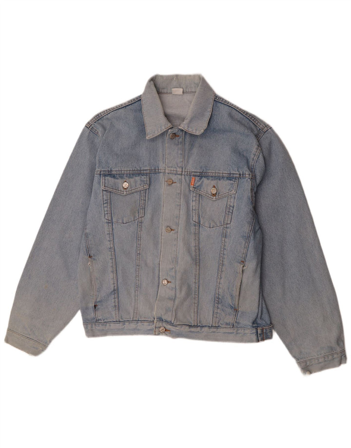 Vintage hombres chaqueta de mezclilla Reino Unido 40 azul grande