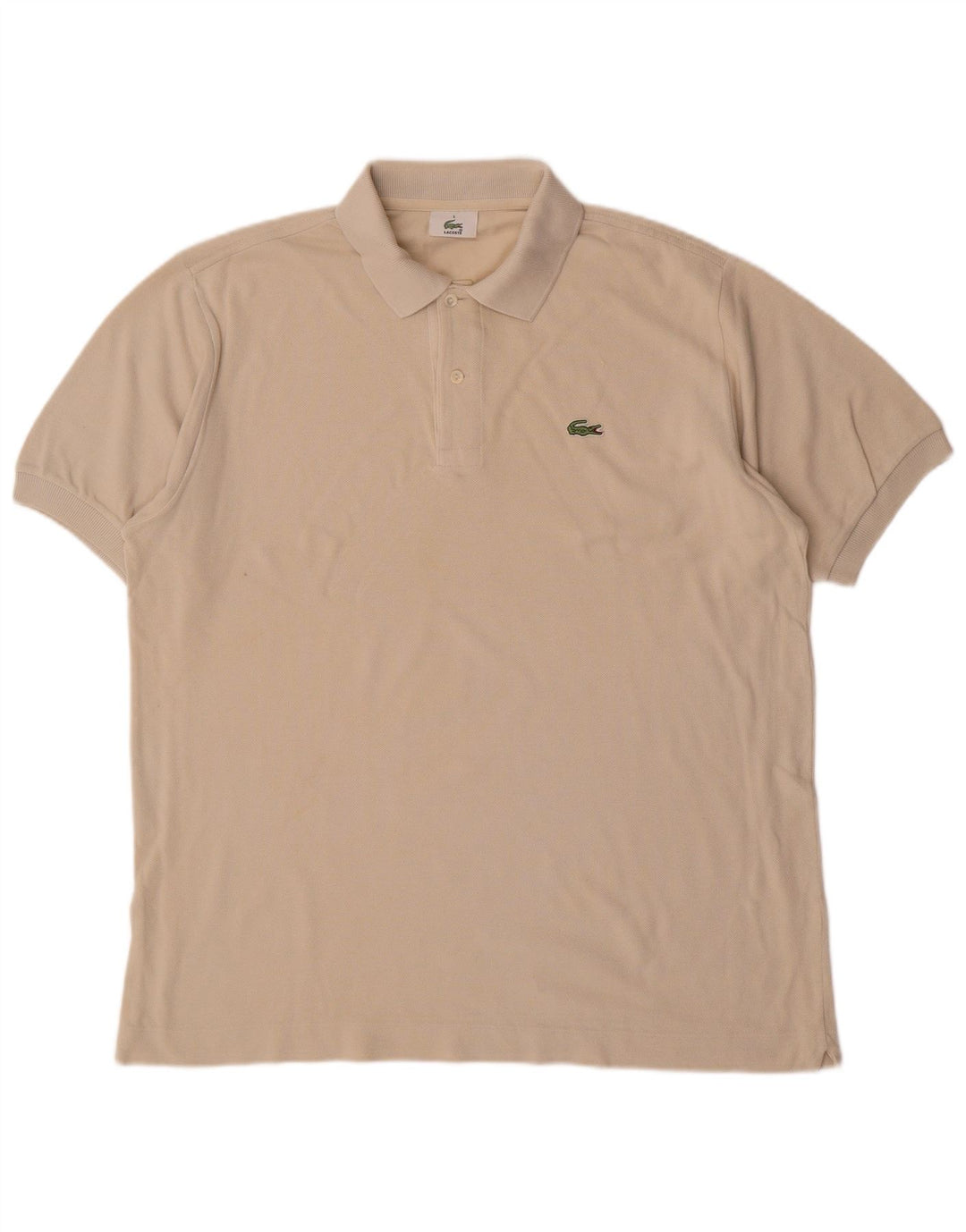 LACOSTE Polo para hombre talla 5 grande de algodón blanco roto