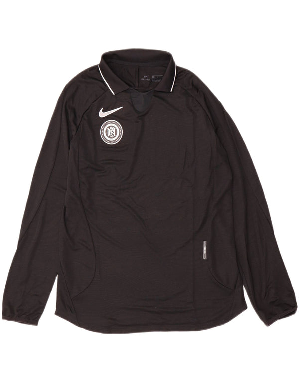 Nike Mens Dri Fit Top manga larga poliéster negro pequeño