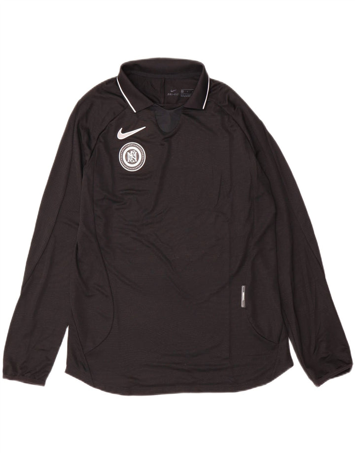Nike Mens Dri Fit Top manga larga poliéster negro pequeño