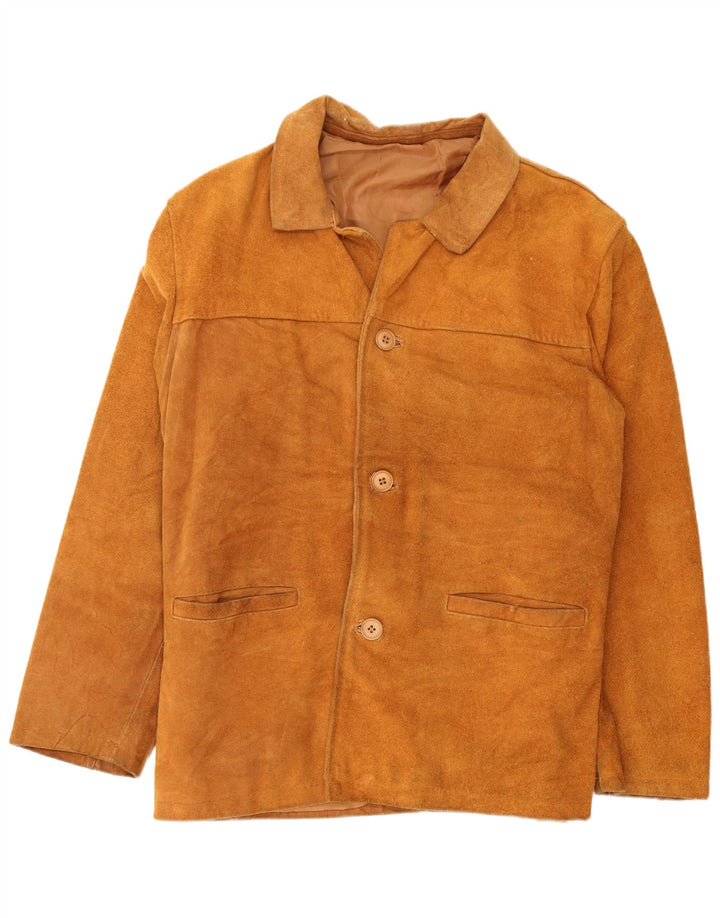 Chaqueta de ante vintage para hombre IT 46 Pequeño Beige