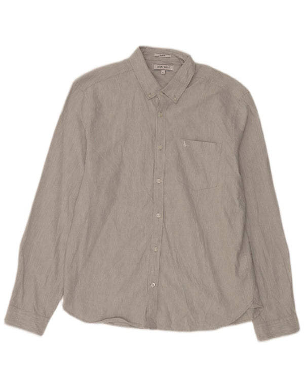 Jack Wills Camisa Slim Fit Hombre XL Algodón Gris