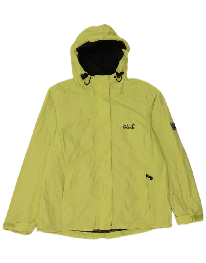 JACK WOLFSKIN Chaqueta impermeable con capucha para mujer ES 40 XL Poliamida verde