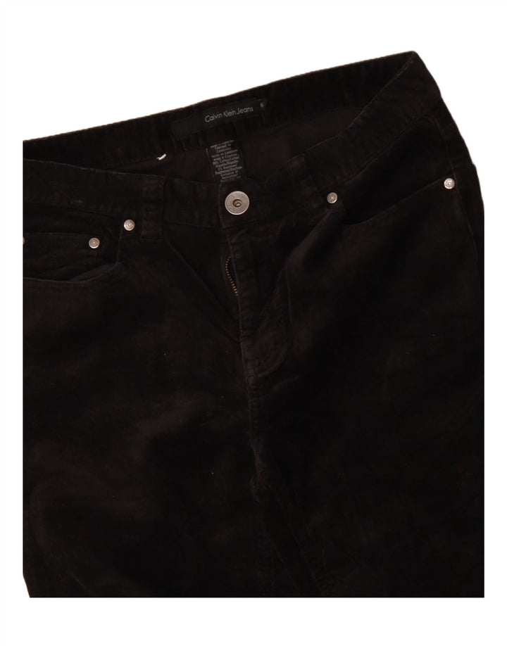 CALVIN KLEIN Pantalones de pana con corte de bota para mujer US 6 Medium W30 L27 Negro