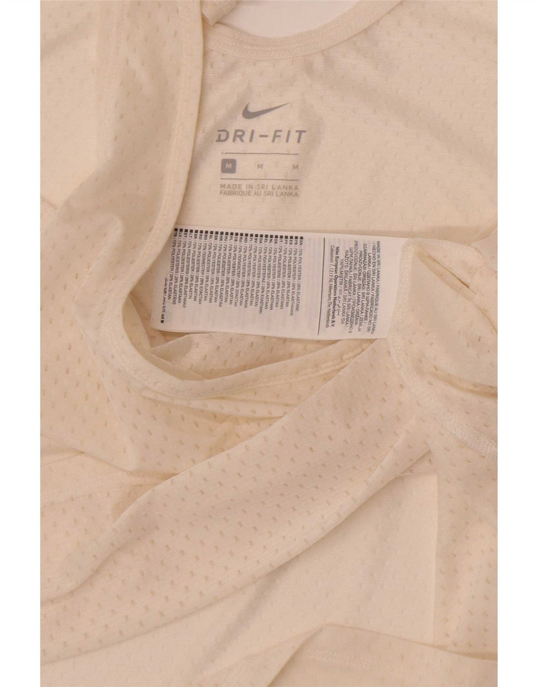 Nike Mujer Dri Fit Chaleco Top UK 12 Medio Off White Poliéster
