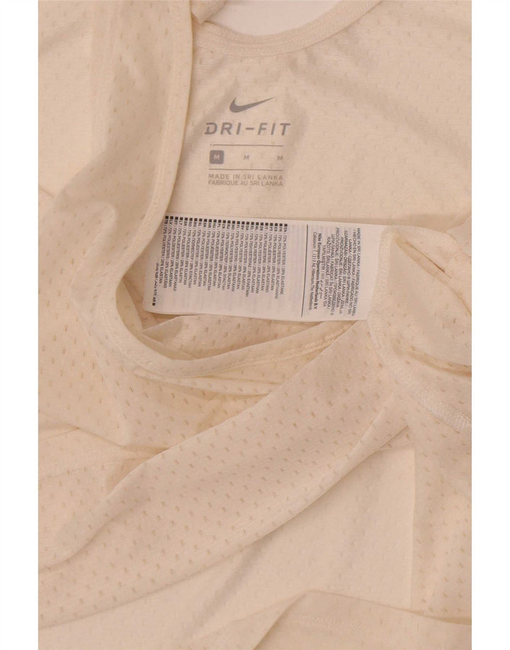 Nike Mujer Dri Fit Chaleco Top UK 12 Medio Off White Poliéster